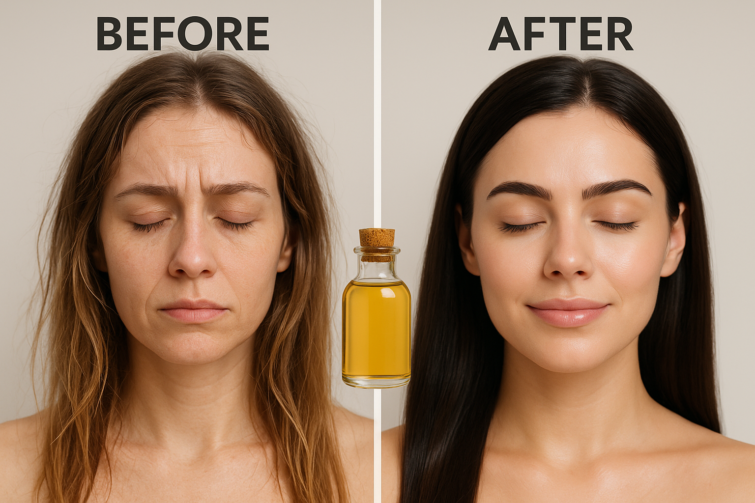 before and after using caster oil